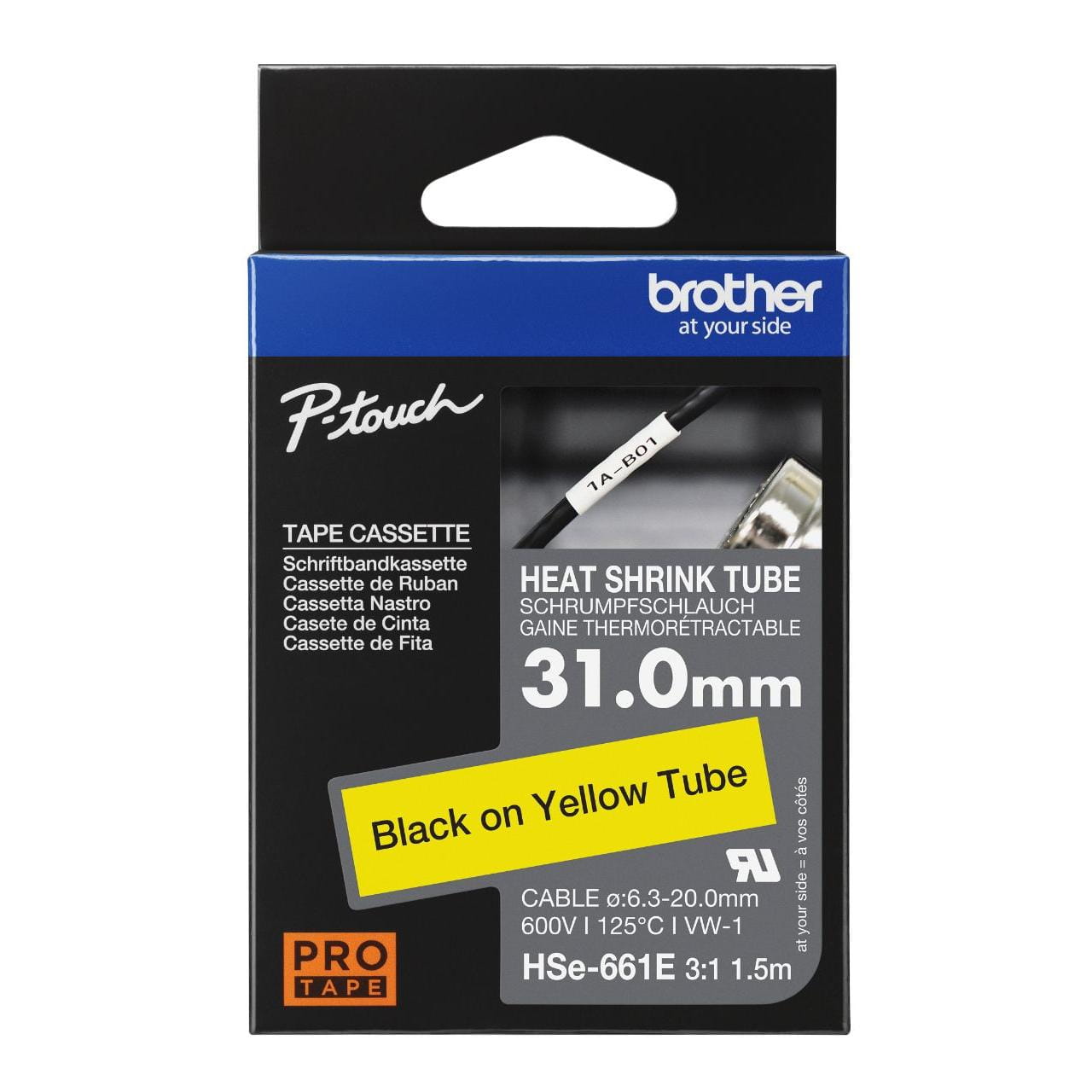 Brother HSe-661E Genuine Label Printer (Label Maker) Tape 1