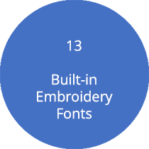 13 Built-in Embroidery Fonts