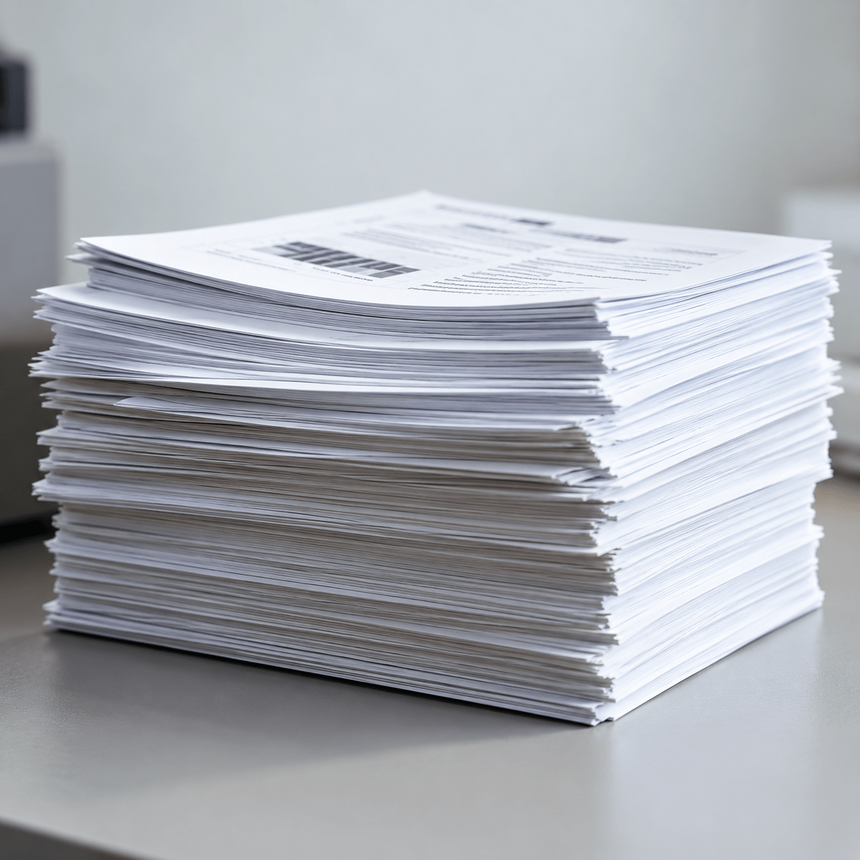 A stack of business documents