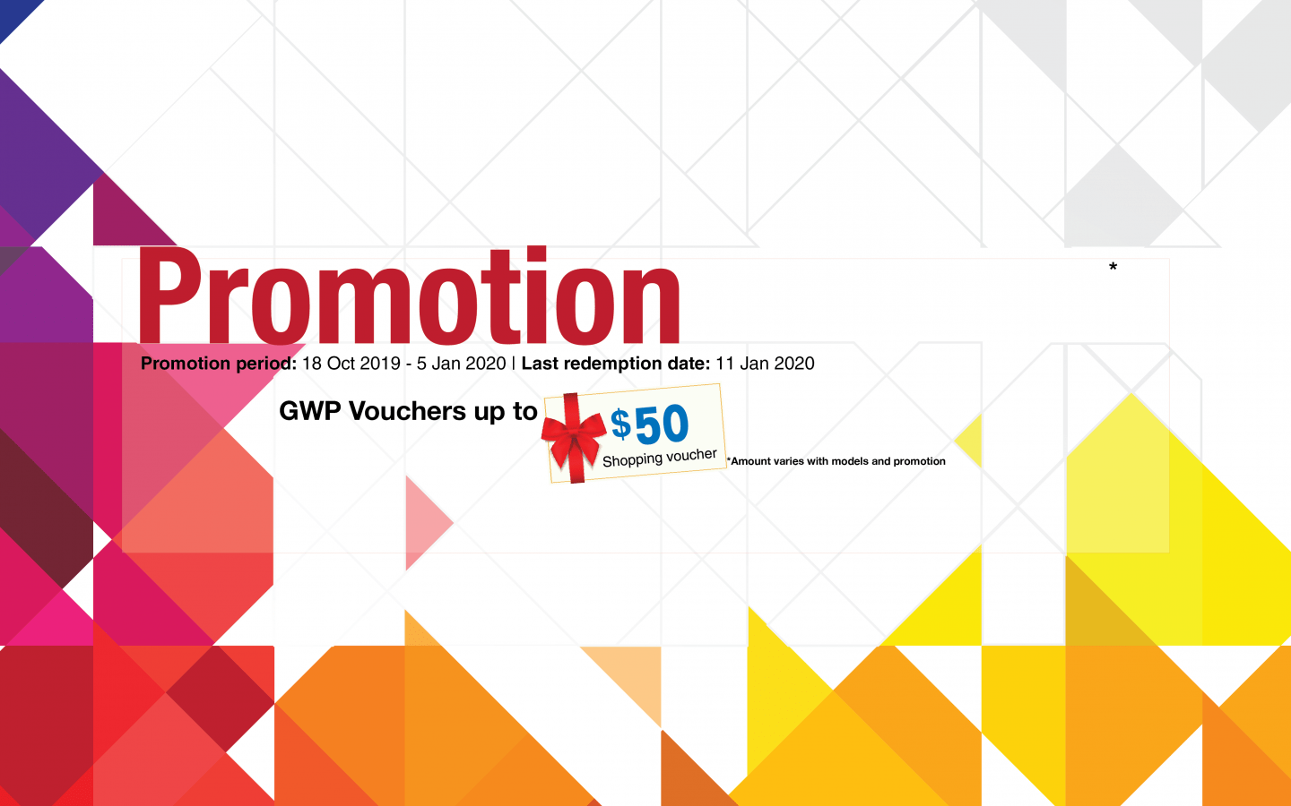 Islandwide Promotion 18 Oct 2019 – 5 Jan 2020