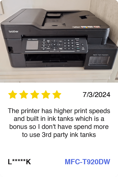 Brother MFC-T920DW Inkjet Printer review