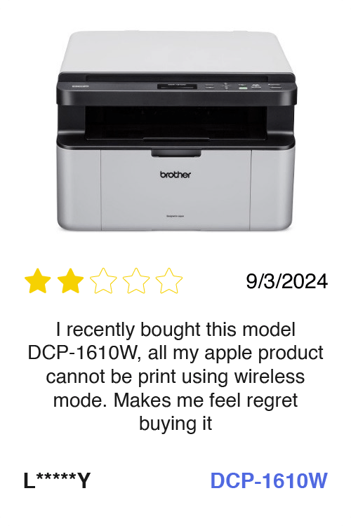 Brother DCP-1610W Mono Laser Printer review