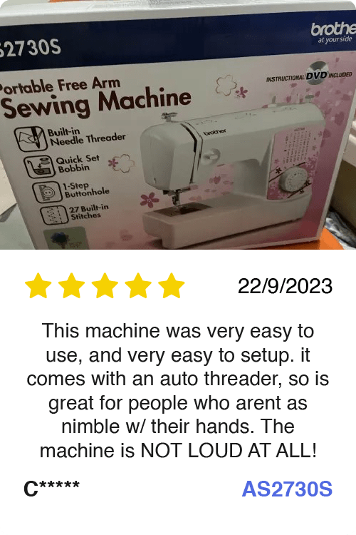 Brother AS2730S Sewing Machine review