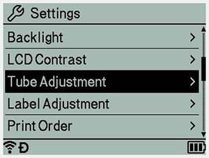 Tube adjustment