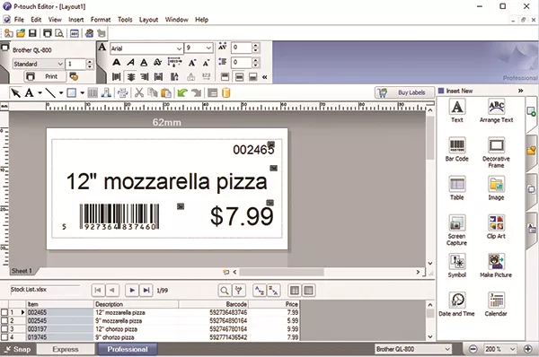 P-touch Editor software